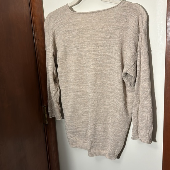 J. Crew cream tan lightweight 3/4 sleeves v neck sweater womens S - Picture 7 of 7